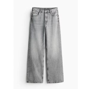 H&M Grey High Waist Wide Leg Jean Sz 8